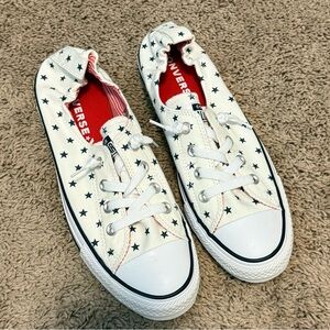 Converse White Sneakers with Black Stars